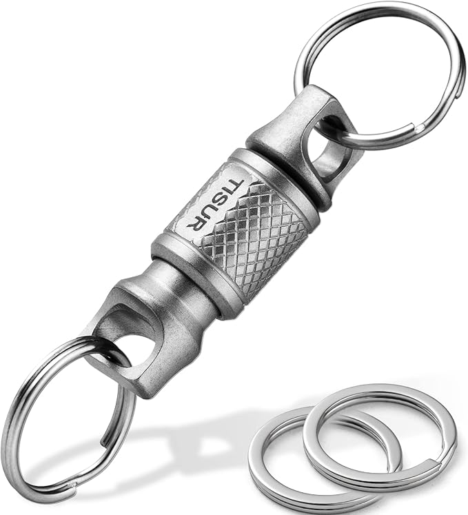 TISUR Titanium Quick Release Keychain,Detachable Pull Apart Key Chain Rings