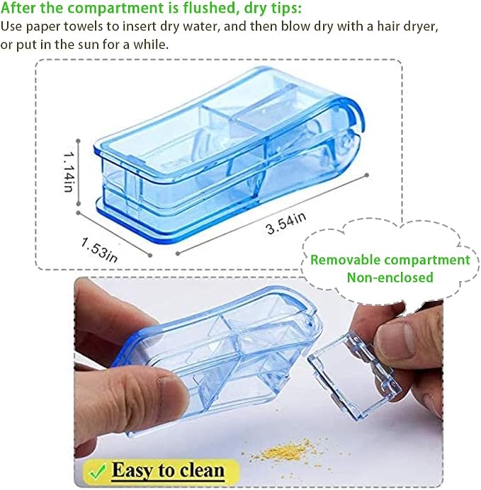 JohnBee Pill Cutter | Best Pill Cutter for Small or Large Pills | Designed in The USA| Cuts Vitamins | Includes Keychain Pill Holder (Blue) | pill splitter for small pills or 0.8" large pills