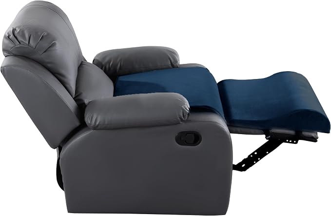 HOMBYS Foam Recliner Cushion with Leg Pillow for Elderly Large Square Seat Cushion Wave Shape Footrest for Armchairs Couch, Medium Thick & Supportive, Non-Slip Design, Sapphire Blue