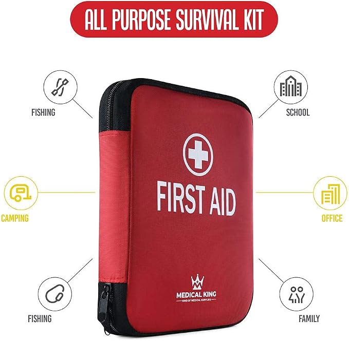 Medical king First aid kit, All-Purpose First aid Supplies - Great for Home or Work, Plus Supplies for Camping (360 Pieces)
