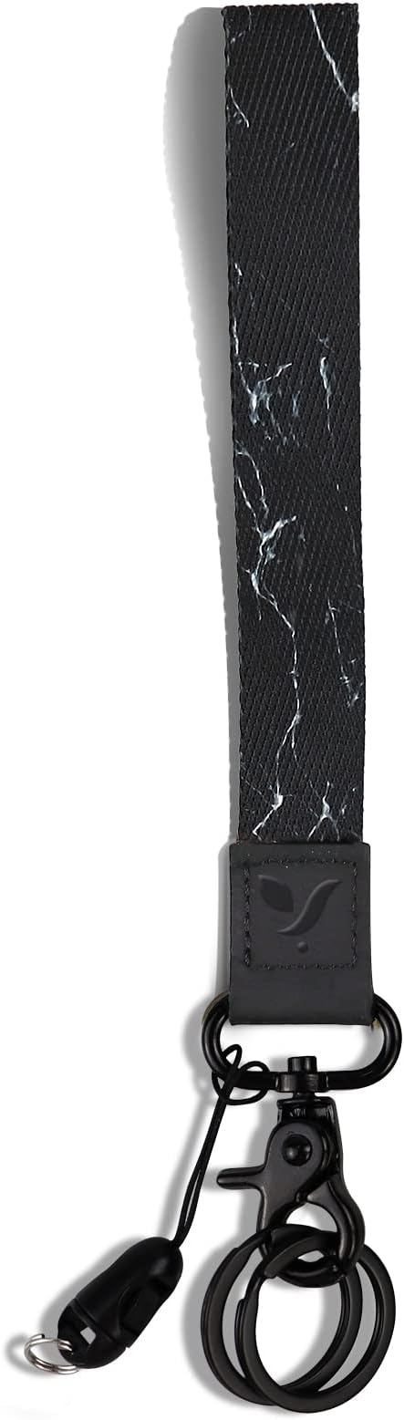 Yiflin Cute Wrist Lanyard for Keys, Keychain, Wallet, Id Holder, Cell Phone, Wristlet Lanyard Key Chain Holder （Black&Marble）