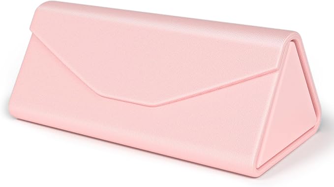 Sunglasses Case, Foldable Glasses Case, Magnetic PU Leather Hard Shell Folding Eyeglass Holder Box, Collapsible Unisex