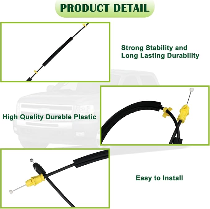 924-367 31" Inside Door Handle Latch Release Cable Compatible with 2007-2014 Chevy Silverado Tahoe GMC Sierra Yukon Escalade Replaces 22862026 22862027 15896623 15896624