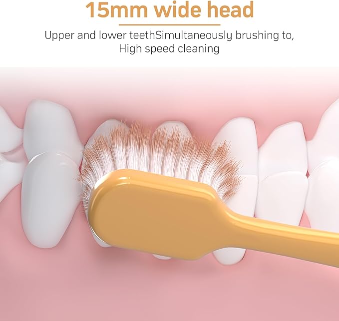 Adult Wide Head Soft Hair Toothbrush, Manual Toothbrush, Excellent Cleaning Effect for Large Head, Ultra Soft Brush Thread Can Effectively Clean Sensitive Teeth or Gingivals (6 Pack)