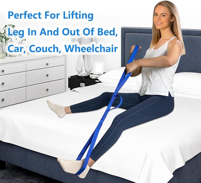 42 Inch Leg Lifter, Leg Lifter After Hip Replacement, Leg Lifter for After Knee Surgery, Leg Lifter Strap Rigid with Multi Loops, Leg Lifters Getting Legs in and Out of Bed, Car, Couch, Wheelchair