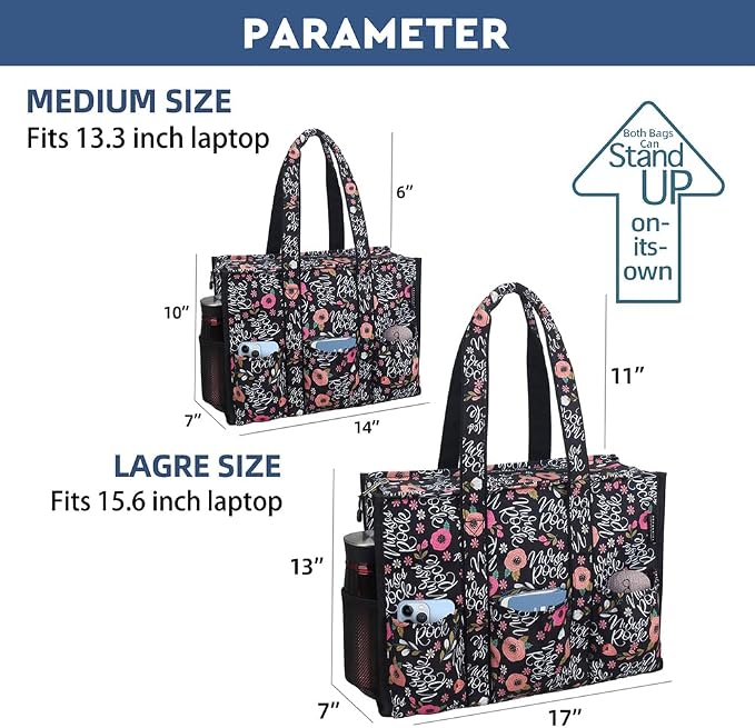 ABAMERICA Nurse Bags for Work Nursing Bag Multiple Pockets Waterproof Organizing Zip Top Clinical Bag for Nursing Students