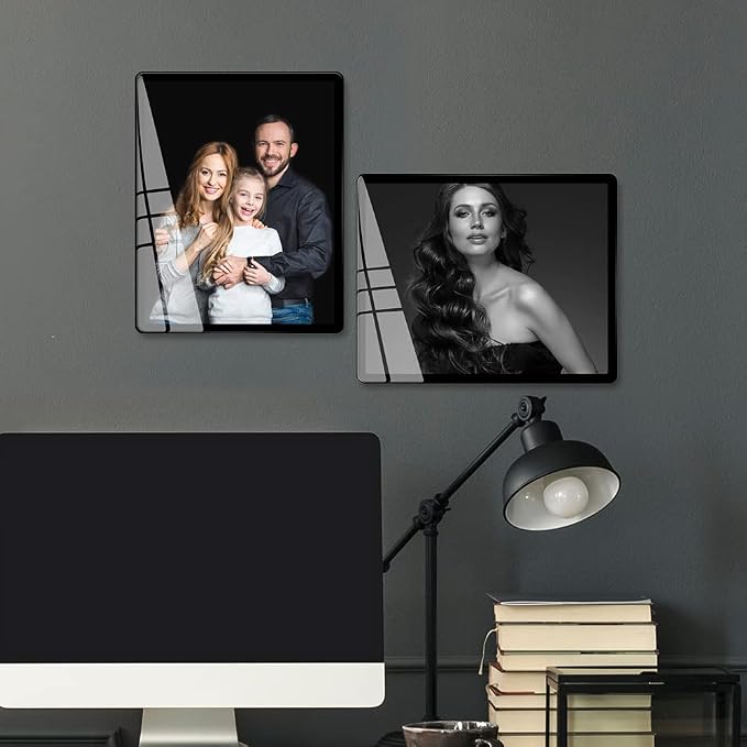 Bluesun 8×10 Picture Frames Set of 3, Vertical & Horizontal Wall & Tabletop | 8×10 Black Photo Frames with Tempered Glass & Rounded Corners, Home Office Decor for Dad & Boyfriend Boss Men