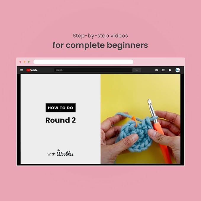 The Woobles Amigurumi Crochet Kit for Beginners (Fred the Dinosaur) | As seen on Shark Tank, Kit includes: Easy Peasy Yarn, pre-started piece, hook, safety eyes, stuffing, video tutorials