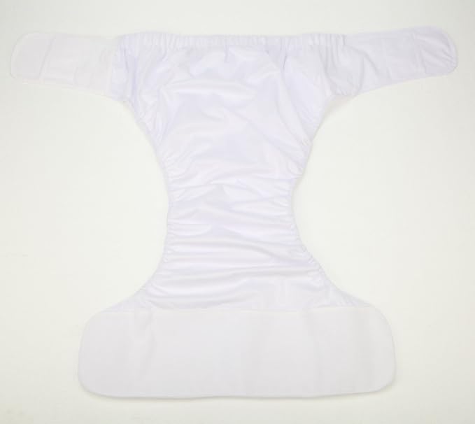 Large Teen Adult Cloth Diaper Nappy Reusable Washable for Disability (White (Large 26in to 50in))