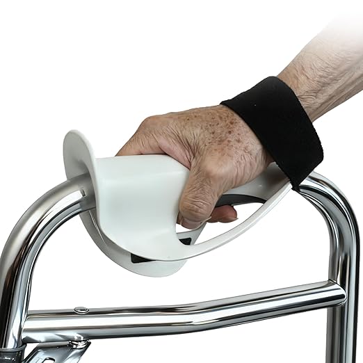 Right Hand Walker Splint with Two Securing Straps, Cushioned Walker Padding for Comfortable Grip, Hand Brace Splint for Seniors, Rehab and Elderly Rollator and Limited Hand Mobility Users