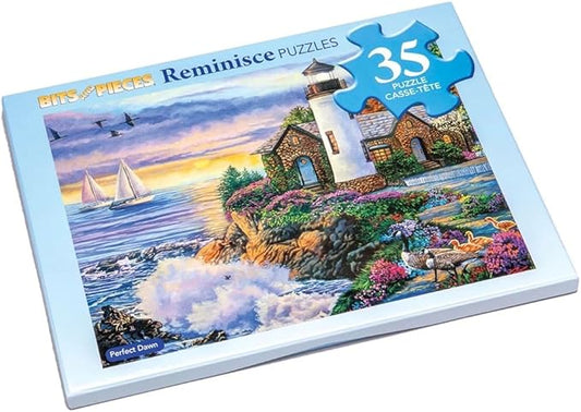 Bits and Pieces Large Piece Puzzles for Seniors, 10 in. x 13 in. Perfect Dawn Puzzle - 35 pc Extra Large Pieces Puzzles for Dementia Seniors, Alzheimer Puzzle Memory Aids for Seniors with Dementia