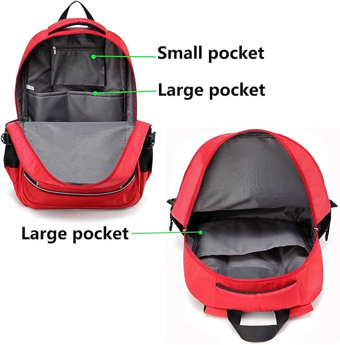 First Aid Bag Empty Red Emergency First Responder Trauma Multi-Pocket Traveling Field Trips Camping Essentials (Red, 1 Piece)
