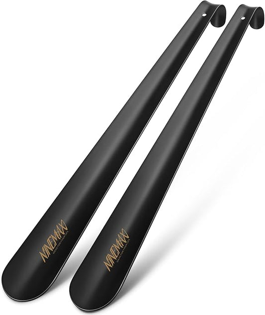 NINEMAX Shoe Horn Long Handle Metal 16.5" for Boot, Long Shoe Horns for Seniors for Men, Women