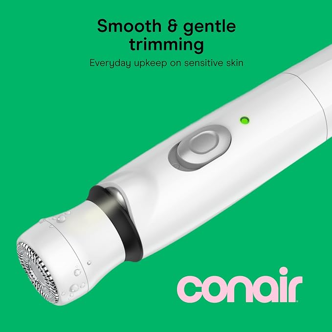 Conair Girlbomb All-in-One Face and Body Trimmer | Rechargeable Wet/Dry Shaver with 4 Attachments for Face, Nose, Brows, and Body, White, GBLT86L