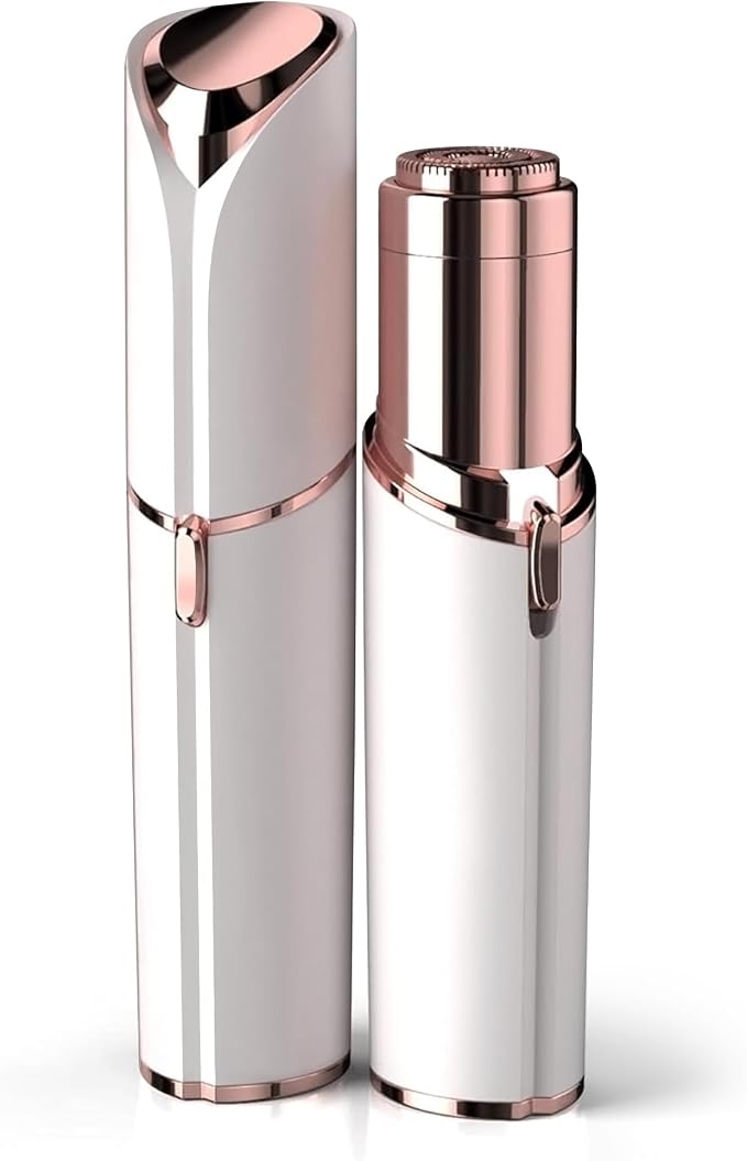 Facial Hair Remover for Women - as Seen on TV Painless Face Shaver - Electric Hair Removal Device for Face Lips Peach Fuzz with Light (White)