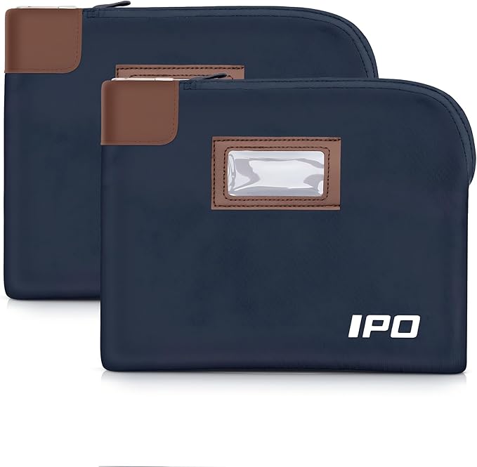 Waterproof Cash Bag with Key Lock, 2 Pack Money Pouch Bank Deposit Bag,11 x 8.6 Inches,Men & Women's Locking Accessories Pouch for Cash, Portable Travel Money Pouch Protects Passports, Valuables