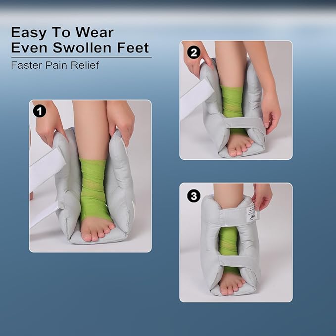 Heel Protector Cushion to Relieve Pressure from Sores and Ulcers, Adjustable Foot Pillow for Bedridden Patients Supplies, Ankle Pillow for Heel Pain
