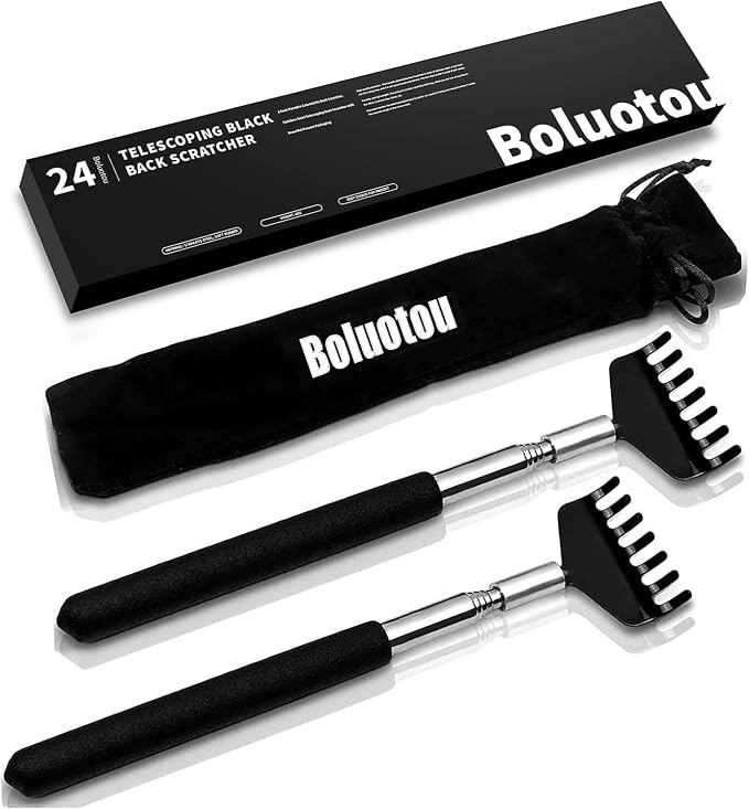 2 Pack Extendable Back Scratcher, Stainless Steel Telescoping Scratcher | Portable Back Scratcher Telescoping Back Scratcher with Beautiful Present Packaging