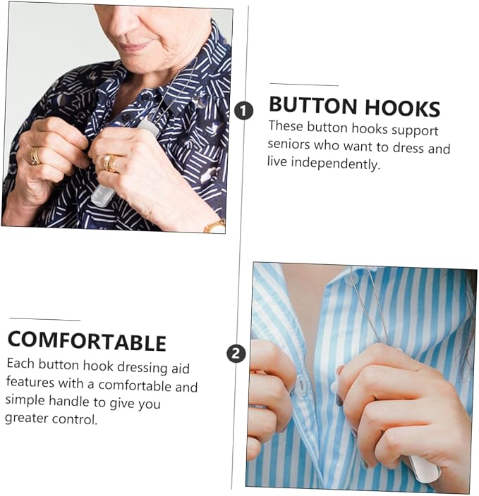 PartyKindom 2pcs Zipper Pulling Tool Button Assist Tool Easy One-Handed Dressing Aid for Shirts Coats and Comfortable Grip for Enhanced Control and Convenience