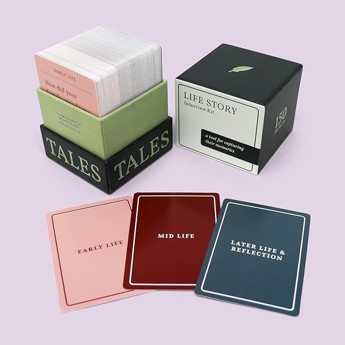 TALES Life Story Interview Kit – Classic Edition (Original Packaging) – Conversation Cards for Families, Parents, Adults – Game Night, Road Trips, Dinner Table, Getting to Know You