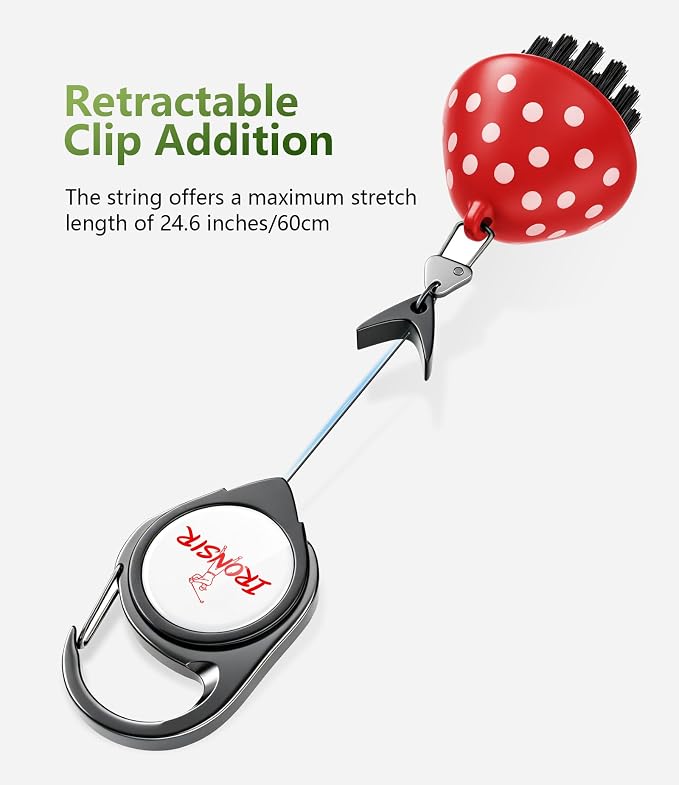 Mini Golf Club Brush Cleaner with Retractable Clip, Cool Golf Accessories for Men/Women Golf Stuff Golf Gadgets Unique Golf Golf Gifts for Men