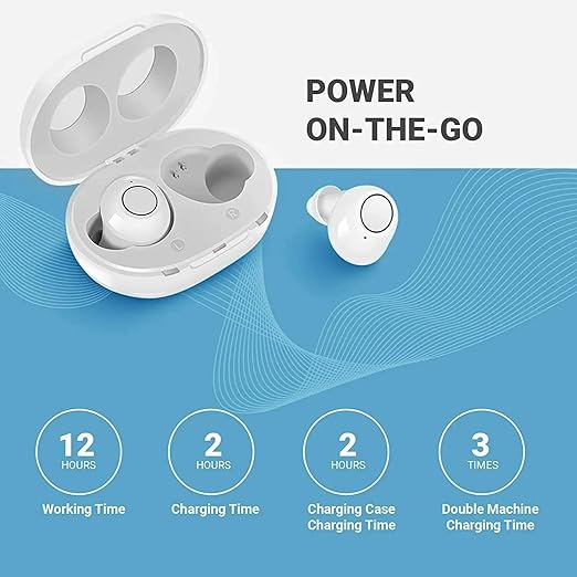 Hearing Aids for Seniors, Rechargeable Hearing Amplifier Loud Sound with USB Portable Charging Case, 2-Pack (White)