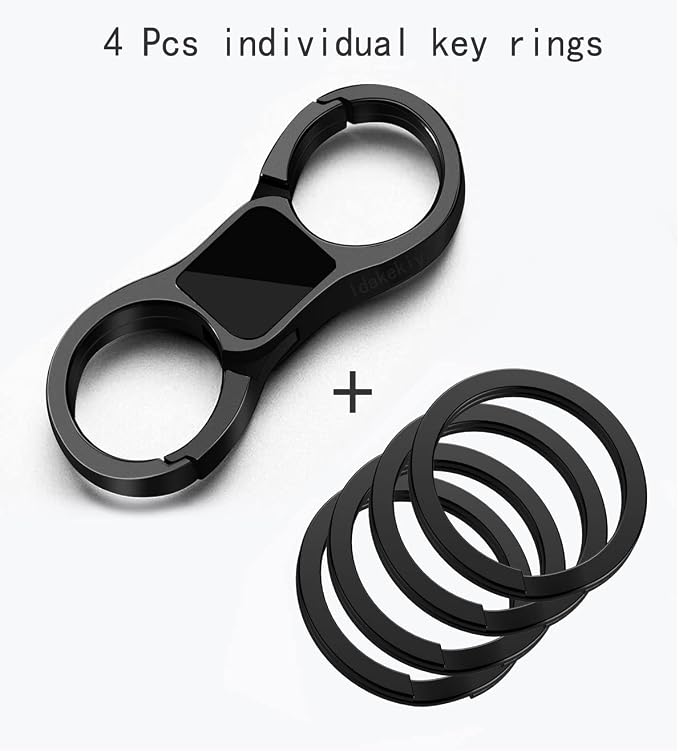 Idakekiy Key Chain Quick Release Spring with 4 Key Rings Heavy Duty Car Keychain Organizer for Men and Women
