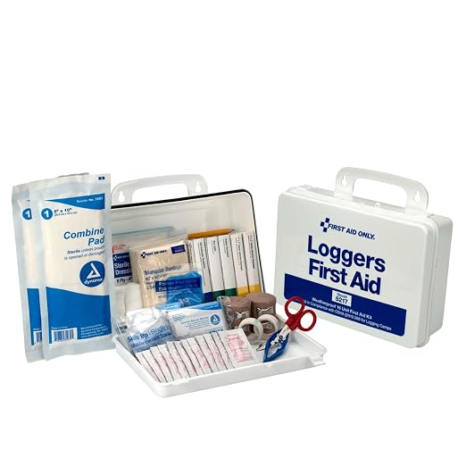 First Aid Only 5217 25-Person Weatherproof Plastic Forestry Loggers First Aid Kit, 66 Pieces