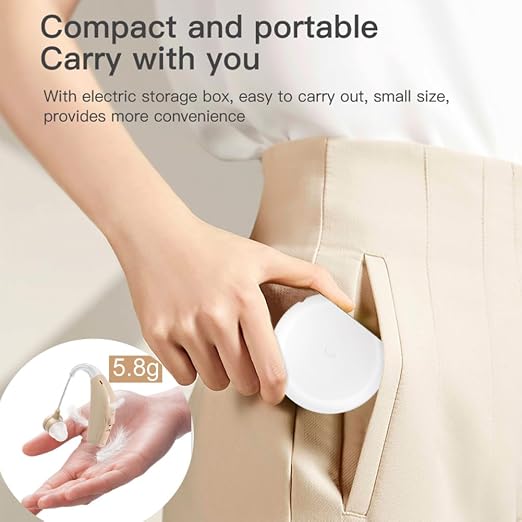 Severe Hearing Loss Hearing Amplifier,Portable Noise Cancelling Hearing Aids for Seniors Rechargeable,Physical Adjustment Buttons,Up to 30 Hours