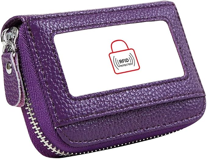 Women's RFID Blocking 12 Slots Credit Card Holder Leather Accordion Wallet