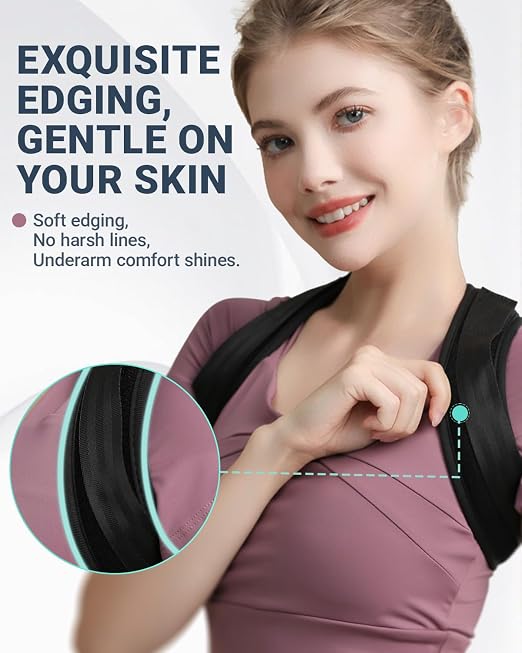 FOR OFFICE WOMEN: Y-Shaped Back Posture Corrector for Women Under Clothes, Adjustable Posture Brace for Commuting and Desk Work, Refine Your Professional Silhouette