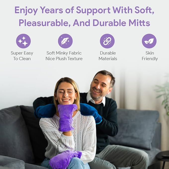 Hand Warmer Gloves, Microwavable Heated Gloves for Arthritis Hands, Heated Mittens Great for Raynaud's and Hand Pain Relief (Orchid Purple)