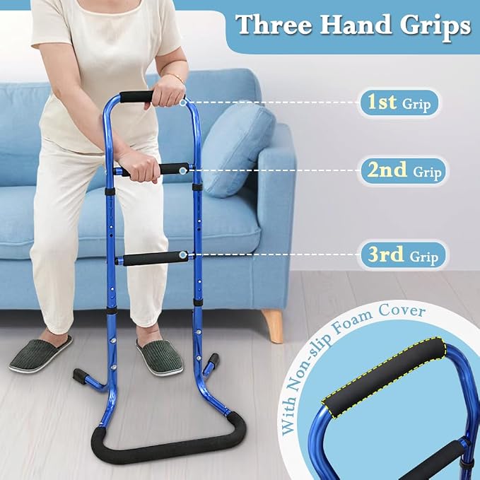 Stand Assist Aid for Elderly Chair Lift Devices for Seniors Standing Supports Couch Rails Sit to Stand Lift Adults Walking Assistance Portable Patient Mobility Aids for Sofa, Recliner Chair (Blue)