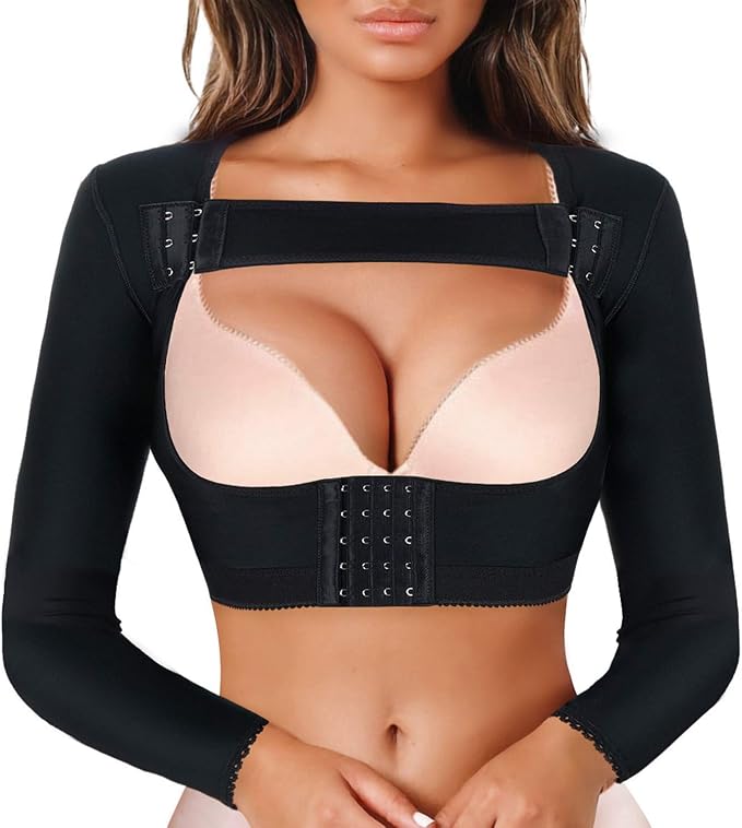 LANCS Women Upper Arm Shaper Post Surgical Compression Sleeves Slimmer Tops | Posture Corrector Vest Shapewear