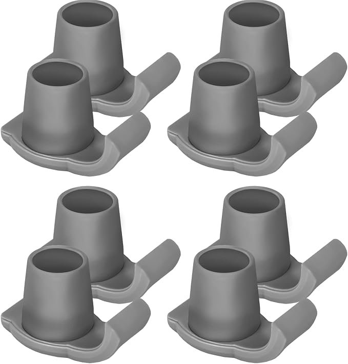Dotday Walker Skis Glides 8 Pack, Universal Walker Accessories for Seniors | Walker Glides for Folding Walker, Durable Easy-Glide Mobility Aid, Walker Feet Replacement, Universal 1-1/8 inch, Gray