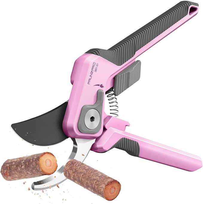 PrunePro® 8.2" Pruning Shears for Women Lightweight Ultra Sharp Scissors | German Stainless Steel Blade Adjustable Handle Width Ergonomic Handle Small Hands Arthritis Friendly Garden Tools Gift