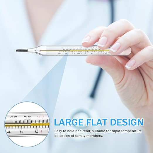 2Pc Glass Oral Temperature Adult: Free Clinic Armpit Fast Reading Fever Indicator