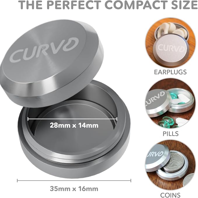 CURVD Premium Carrying Case Durable Travel Keychain Container, Medicine Pill Organizer, Travel Pill Box, Small Waterproof Holder for Pills, Earplugs, Compatible with Loop, Vibes & Eargasm (Pack of 2)