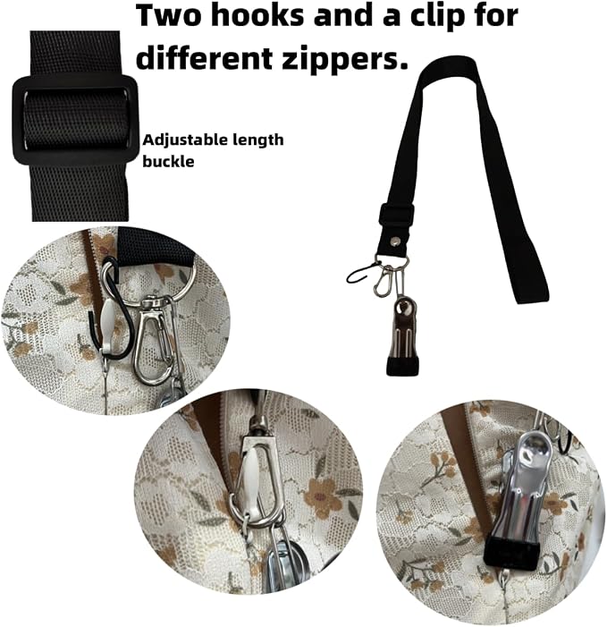Generic Dress Zipper Pull Helper with Hooks and Clip - Easy Zipper Pulls for Dresses (Black), J40-42
