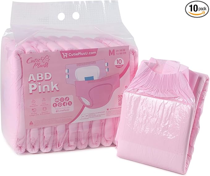 CutiePlusU Diaper 10 Pieces Protective Underwear Pink 28"-38"