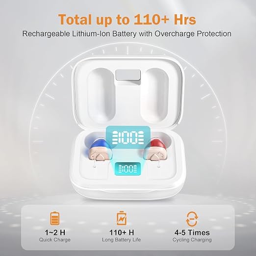 Flaygo Rechargeable Hearing Aid for Seniors with 16-Channel Digital Chips Intelligent Noise Cancellation for Clear Sound Super-Mini Invisible Design Comfort Fit in Ear Canal & 7-Day Ultra Standby(Not Hearing amplifiers)