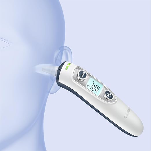 Ear and Forehead Thermometer for Adults & Kids, 1s Accurate Result | Fever Alarm, 1S Result, 3-Color Backlight LCD Display, Mute Mode, 35 Memory Recalls, Ear/Forehead/Object Mode, ℉/℃ Swichable