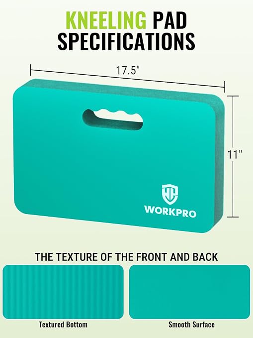 WORKPRO Extra Thick Kneeling Pad,2 Pack, 17.5 x 11 x 1.5 in | Robin's Egg Blue, Soft NBR Foam Cushioning for Knee, Large Foam Kneeler Mat for Gardening, Exercise, Workout Supplies