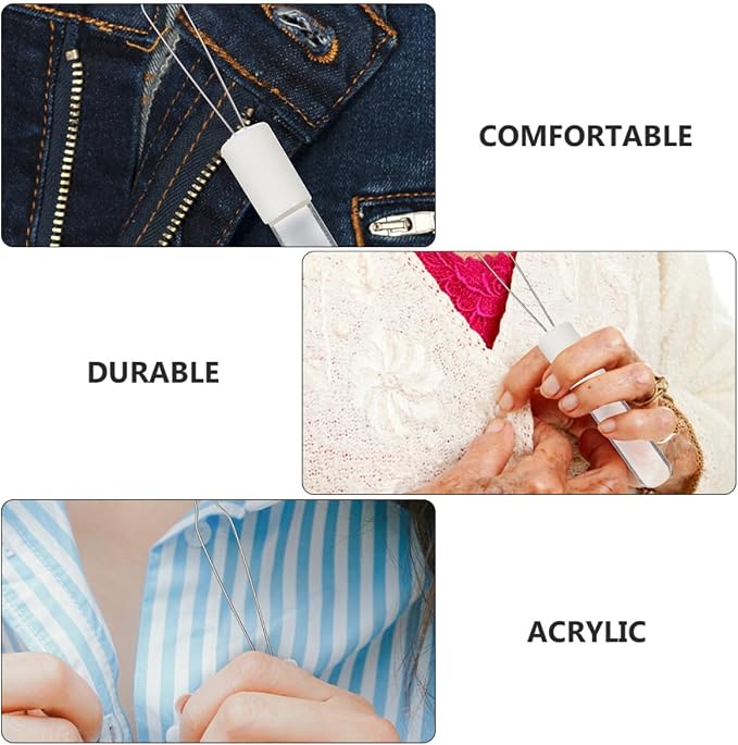 Button Hook and Zipper Puller Set 2pcs Folding Button Assist Tools for Clothing and Coat Dressing Aid Convenient for Home Use and Mobility Assistance