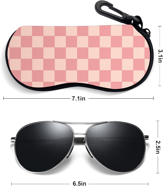 Sunglasses Soft Case, Ultra Light Portable Neoprene Zipper Glasses Case for Men Women