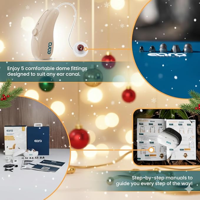 Eara Explore Li+ Rechargeable OTC Hearing Aids – Self-Fitting, Bluetooth 5.0 with Phone & Music Streaming | App-Controlled, Receiver-in-Canal (RIC) Design | FDA-Registered for Seniors and Adults 2025