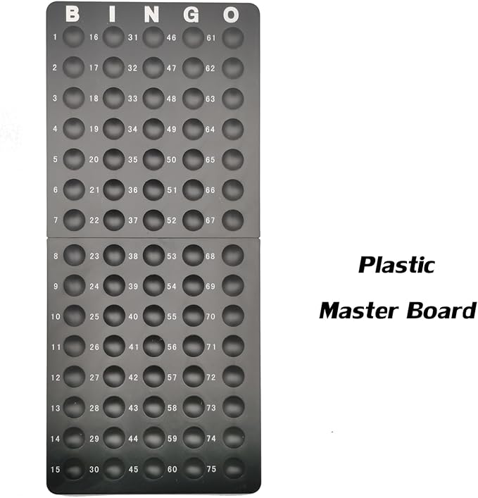 SEETOOOGAMES Deluxe Bingo Game Set - Metal Cage, 50 Bingo Cards, 500 Paper Sheets, 500 Chips, 75 Balls, Plastic Master Board - Great for Large Groups, Family Games Nights Parties (Round Cage)