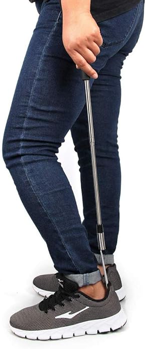 Fanwer Shoe Horn Long Handle for Seniors, Set of 2, Extendable (16" to 31") Metal Shoehorn, Wear Shoes without Bending, Suitable for People of Different Heights