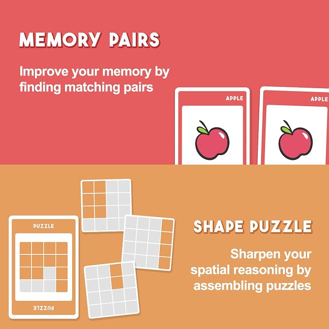 The Ultimate Brain Games Bundle, Fun 4-in-1 Card Game for Kids and Adults | Includes Memory Games, Word Games and Brain Teaser Puzzles, the Best Gift and STEM Toy for Kids 8-12, Adults and Seniors