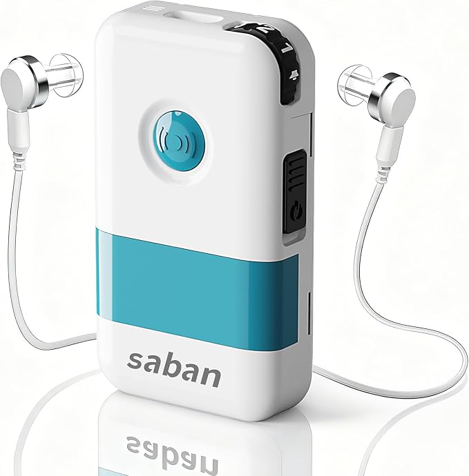 Saban Mini Box-Type Hearing Aid, 66dB Gain Retro OTC Personal Amplifier | Intelligent Noise Reduction, Rechargeable Hearing Amplifier for Seniors, Gift for the Elderly